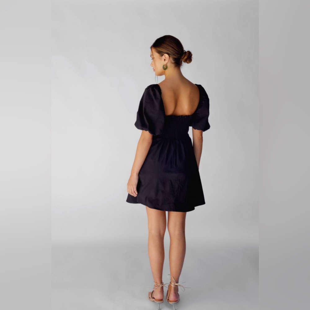 Talia Dress - black puffy sleeve - size medium - Sur La Cote - Picture 2 of 5